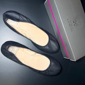 Vince Camuto Black Leather Women's Flats